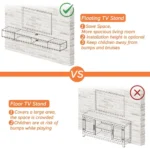70 70-Inch Floating TV Stand, Entertainment Center Wall Mount or 75-Inch TV, Media Shelf, Under-TV Storage for Living Room - Image 6