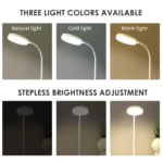 LED Desk Lamp 3 Levels Dimmable USB Rechargeable Battery Powered Portable Touch Table Light Eye Protection For Bedroom Bedside - Image 2