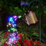 Large Retro Metal Lantern Solar Watering Can Light Outdoor Waterproof Shower Lights Hanging Star LED Fairy for Garden Decoration - Image 8