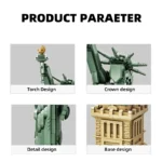 1409PCS The Statue of Liberty Architecture Large Collection Building Blocks Set Model Gift for Kids and Adults Compatible - Image 2