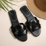 Luxury Designer Women's Flat Slippers Woven Comfortable Women's Shoes Casual Bottom Slippers 2025 New Summer Sandalias Mujer - Image 14