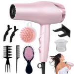 Foldable Fast Drying Hair Dryer with Diffuser for Curly Hair, Nozzle , With Hot/Warm/Cold Wind, 2 Speed Control Gentle And Safe