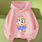 Kids Bluey Hooded Sweatshirt Fall Winter Warm Soft Pullover Comfortable Playwear for Boys Girls - Image 19