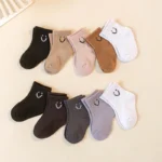 10 pairs  cartoon smile pattern baby socks, versatile daily kid’s socks, boys’ socks, girls’ socks