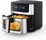 6.34QT Air Fryer with Visible Window, 400℉ Fast Heating, Nonstick Dishwasher-Safe Basket, 8-in-1 Presets