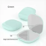 Mini Compact Foldable Pocket Hand Led Makeup Mirror With Led Light 5x/10x Magnification Rechargeable And Small
