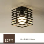 Retro E27 Ceiling Lights for Balcony Corridor Indoor Interior Black Ceiling Lamps Decor Metal for Bedroom Aisle Porch AC110-220V - Image 14