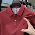100% pure cotton summer new fashionable men's shortsleeved luxury customized business polo shirt exquisite embroidery Tshirt top - Image 5