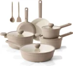 17-Piece Ceramic Nonstick Cookware Set, Induction Compatible, PFAS-Free with Stay-Cool Handles
