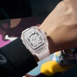 UTHAI BK134 Fashionable Men watch barrel shaped transparent waterproof quartz watch sports clock gift watches for man - Image 3