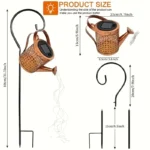 Large Retro Metal Lantern Solar Watering Can Light Outdoor Waterproof Shower Lights Hanging Star LED Fairy for Garden Decoration - Image 6