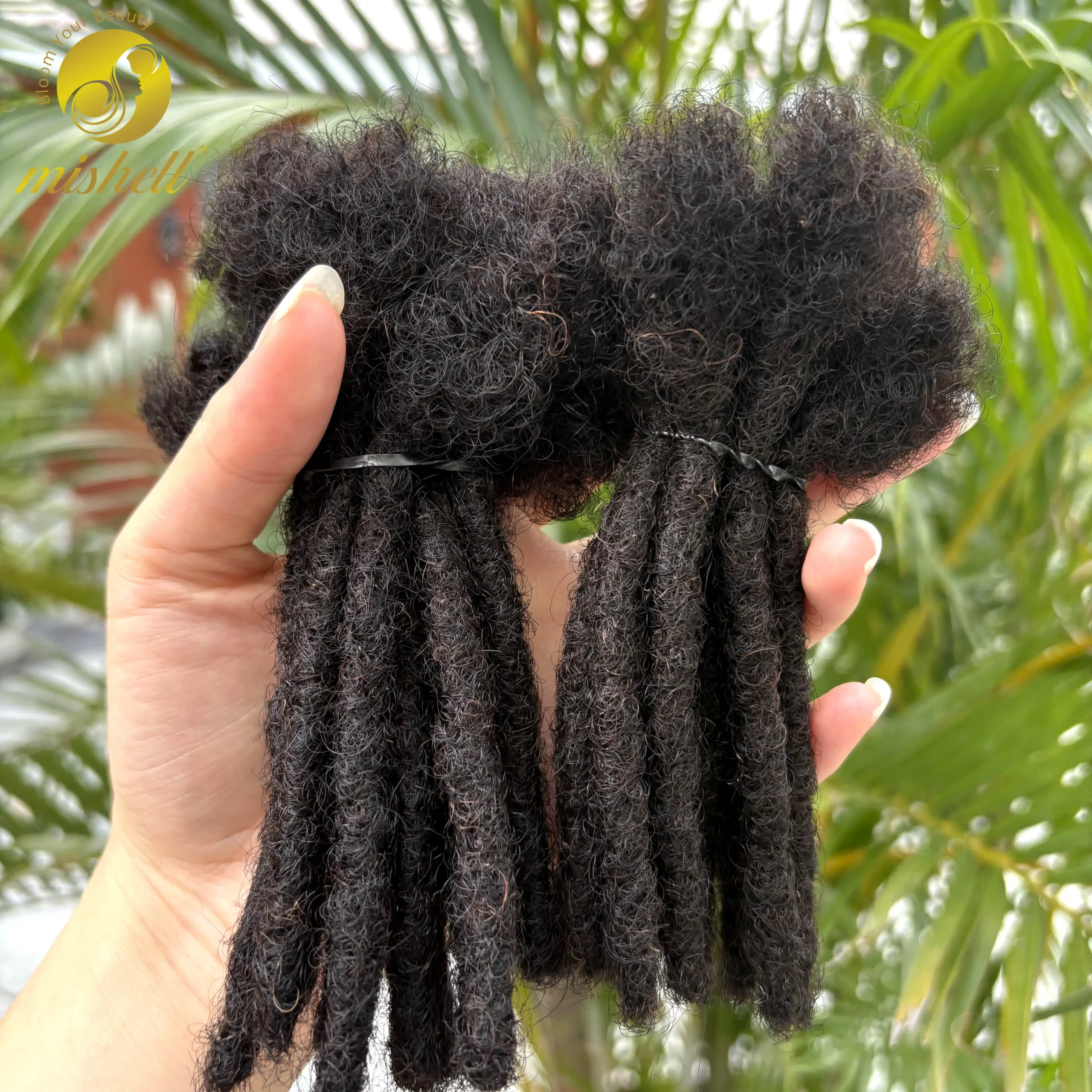Sc5d3249c6d214ece807161a6cca95c79u.webp 0.6cm 4-8Inch Regular Loc Extension Human Hair 50 Strands Full Handmade 100% Human Hair Dreadlock Extensions for Men Women - Image 1