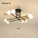 Nordic Minimalist Pendant Light Ceiling Lamp LED Chandelier Suitable for Bedrooms Living Rooms Black Gold Lighting Decoration - Image 15