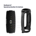 Silicone Case Cover for JBL Charge 5 Bluetooth Speaker, Travel Carrying Protective with Shoulder Strap and Carabiner - Image 6