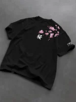 Summer Men Cherry Blossom Pattern Japanese Style Loose-Tee Shirt Suitable for Daily Wear 100% Cotton Material Trendy Versatile - Image 4