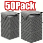 50/20/10 pieces microfiber cleaning cloth grey - 12.5"x12.5" high efficiency type -1200 times wash, super absorbent no trace mir