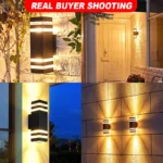 Modern Outdoor Decor Wall Light E27 Bulbs Waterproof Square Wall Lamp LED Home External Street Decoration Lighting Facade Lamps - Image 6