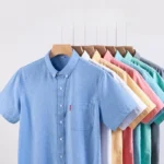 100% Cotton Oxford Men's Shirts Short Sleeve Solid color Soft Regular Fit Formal Dress Shirt Social Blouse Male Clothes M-5XL - Image 2