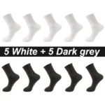 10Pairs/Lot Men Combed Cotton Socks Black Casual Business Breathable High Quality Man Sock New For Male Plus Size EU38-48 - Image 11