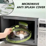 10-Inch Microwave Splatter Cover Clear Plastic Heat Resistant Microwave Oven Dish Plate Cover with Handle and Water Steamer
