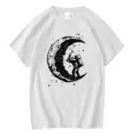 Men's High Quality 100% Cotton Moon Print Casual Summer Cool Short Sleeve Men Tshirt Loose t-shirt Male Tee Shirts Male Tee Tops - Image 9