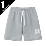 1/3/6 Pcs Children's Solid Color Drawstring Strap Shorts Boy Casual Fashion Pants Girl Joker Comfortable Elastic Waist Pants - Image 14