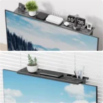Foldable Computer Monitor Rack TV Set-Top Box Holder Shelf Monitor Screen Bracket Router Remote Stand Storage TV Top Rack Shelf