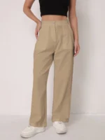 Elegant Solid Color Linen Wide Leg Pants for Women High Waist Drapey Casual Summer - Image 6