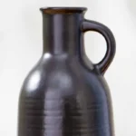 8" Black Ceramic Jug Vase - Image 3