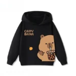 Autumn Winter Cartoon Cute Capybara Print Children's Hooded Hoodies Casual Fashionable Comfortable Boy Girl Sweatshirt Pullover - Image 2