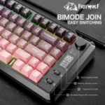 FREE WOLF M75 82-Key Compact Wireless Gaming Keyboard - Dual Mode (Bluetooth/2.4G) RGB Backlit OLED Display Large Battery - Image 2