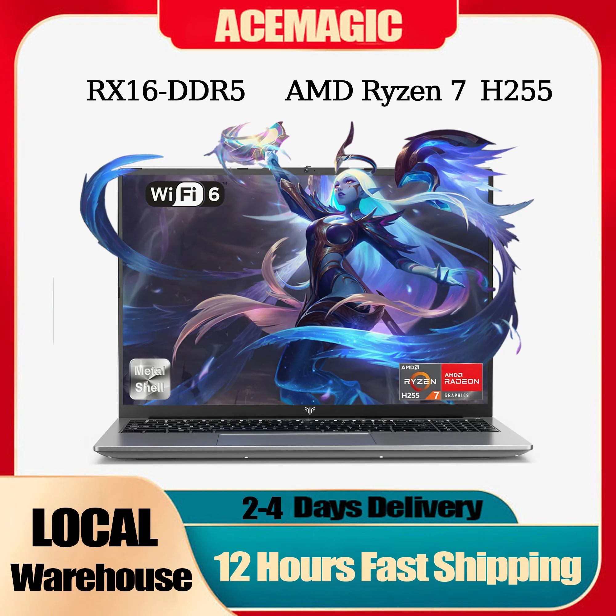 Sca14f3dc952442af898b5f1437caff62j.webp ACEMAGIC 16" Gaming Laptop AMD Ryzen 7 H255 16GB DDR5 RAM 512GB SSD Computer with Radeon 780M 50.82Wh Battery Backlit Keyboard - Image 1