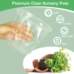 45 Pack Clear Plastic Plant Pots with Drainage Holes, 7/8/10 Inch Sizes for Indoor & Outdoor Gardening - Image 3