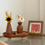 Retro Wooden Flower Vase Desktop Aesthetic Flower Bottle Decorative Plant Pot Arrangement Vase Home Decor Ornaments - Image 4