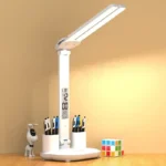 LED Desk Lamp USB Dimmable Touch Foldable Table Lamp with Calendar Temperature Clock Night Light for Study Reading Lamp - Image 8