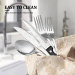KOOMADE 48PCS Flatware Set Steak Knives Kitchen Utensils and Cutlery of High Quality Construction with Practical Metal  Handles - Image 6
