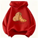Cartoon Capybara Eating Food Print Trendy Hoodie Children's Sweatshirt Cute Hoody for Boys Girls Autumn Spring Casual Hoodies - Image 4