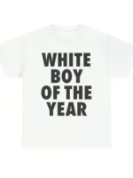 WHITE BOY OF THE YEAR T Shirts Cotton Print T-shirt Retro Casual Streetwear Vintage Tee Fashion Loose Cotton  Unisex - Image 2