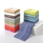 Bath Towel Washcloth Cotton Towel Solid Color Soft Absorbent Towels Multipurpose Use For Hotel Bathroom - Image 5