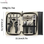 18PCS Nail Clipper Manicure Set Stainless Nail Cutter Pedicure Scissor Cuticle Nipper Nail Tool Personal Care Nail Grooming Tool