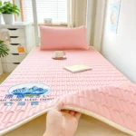 2026 New Summer Cooling Mattress Pad, Solid Color Latex & Ice Silk Mat Washable Foldable Bed Cover for Home Dorm Single Double