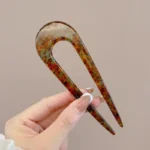 U-Shaped Hair Fork Fashion Tortoiseshell Acetate Hairpin Women Geometric Headwear Hair Sticks Girls New Hair Clips Accessories - Image 21