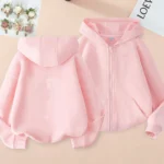 New Solid Color Children’s Fashion Kids Boy Hoodies Zip Up Spring Autumn Girls Casual Zipper Sweatshirt Kids Hoodies Sweatshirt