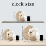 Modern Simple Silent Wall Clock, Moon Design – Quartz Movement, Wooden Material, for Bedroom, Living Room or Office Decoration