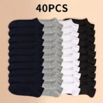 Summer Spring Unisex Solid Color Ankle Socks 10/20/40 Pairs Soft Lightweight No Show Sports Socks for Men Women Bulk Value Pack - Image 9