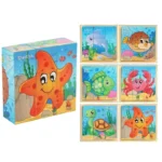 3D Cube Wooden Puzzle Children's Nine Pieces Six-sided Wooden Block Tray Children's Montessori Learning Educational Puzzle Toys - Image 9