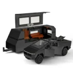 1:32 Tesla Cybertruck Pickup Trailer Alloy Car Model Diecast Metal Toy Off-road Vehicle Truck Model Sound & Light Kids Gifts