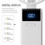 Handheld Mini Fan 1800mAh Foldable Portable Desk Outdoor Neck Hanging 5 Speed USB Rechargeable Fan Phone Stand Display Screen - Image 4