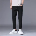 Summer Thin Men’s Jeans Korean Style Blue Black Solid Color Stretch