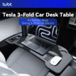 BJBT Foldable Car Laptop Desk Upgraded Tray Stand For Tesla Model 3 Y 2026 Steering Wheel Eating Table for Travel Work Camping